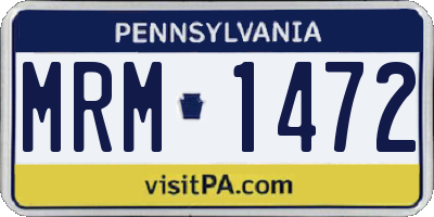 PA license plate MRM1472
