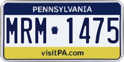 PA license plate MRM1475