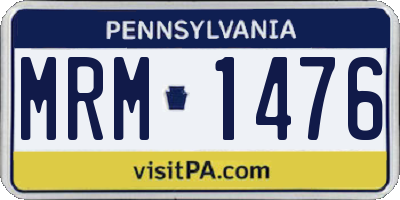 PA license plate MRM1476
