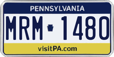 PA license plate MRM1480