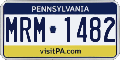 PA license plate MRM1482