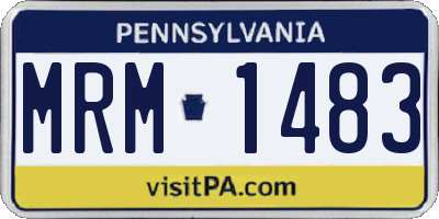 PA license plate MRM1483
