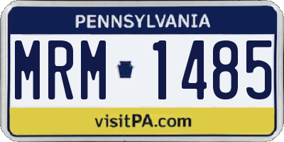 PA license plate MRM1485