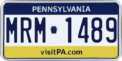PA license plate MRM1489