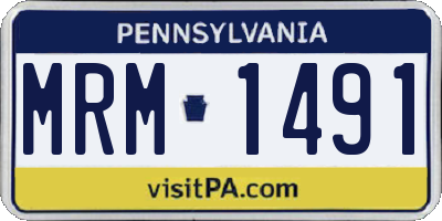 PA license plate MRM1491