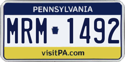 PA license plate MRM1492