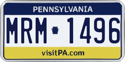 PA license plate MRM1496