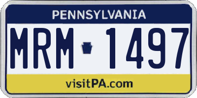 PA license plate MRM1497
