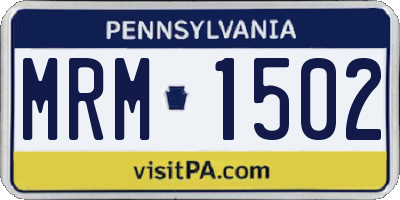 PA license plate MRM1502