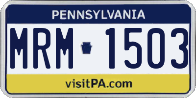 PA license plate MRM1503