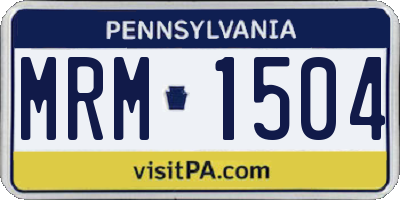 PA license plate MRM1504