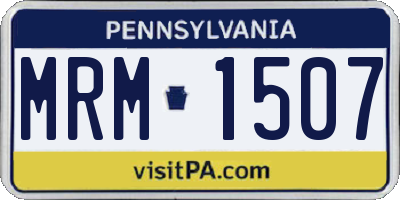 PA license plate MRM1507