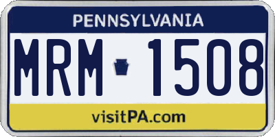 PA license plate MRM1508