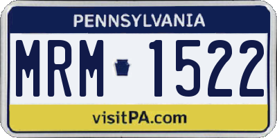 PA license plate MRM1522