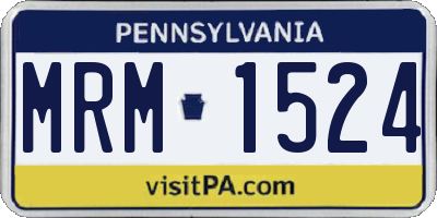 PA license plate MRM1524