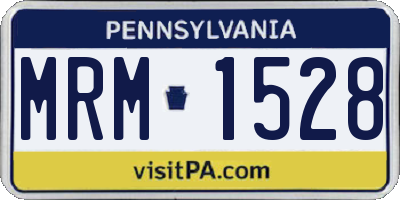 PA license plate MRM1528