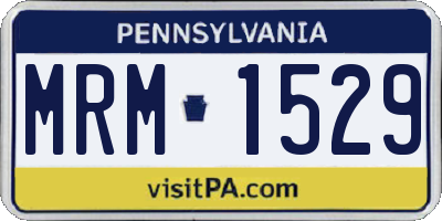 PA license plate MRM1529