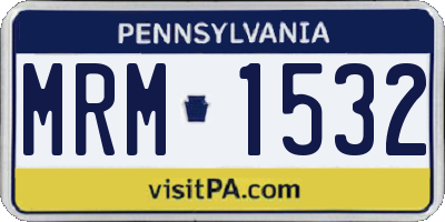 PA license plate MRM1532