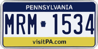 PA license plate MRM1534