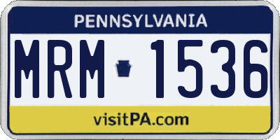 PA license plate MRM1536