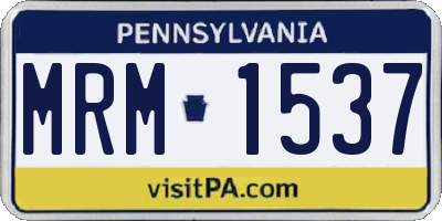 PA license plate MRM1537