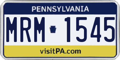 PA license plate MRM1545