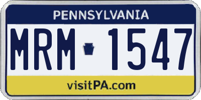 PA license plate MRM1547