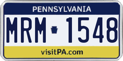 PA license plate MRM1548