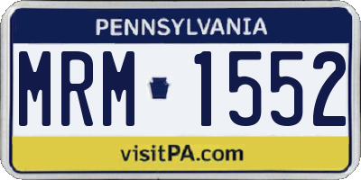 PA license plate MRM1552