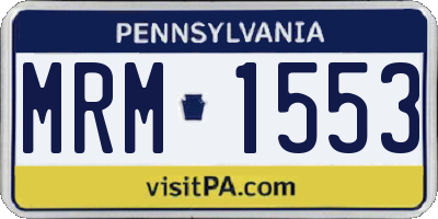 PA license plate MRM1553