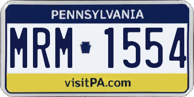 PA license plate MRM1554