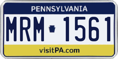 PA license plate MRM1561