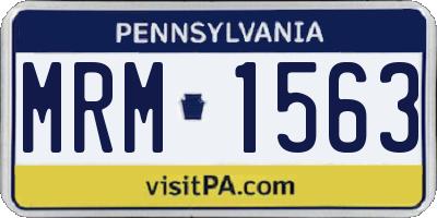 PA license plate MRM1563