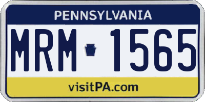 PA license plate MRM1565