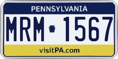 PA license plate MRM1567