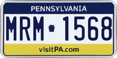 PA license plate MRM1568