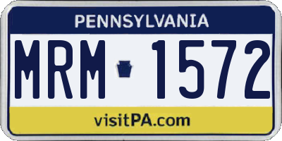 PA license plate MRM1572