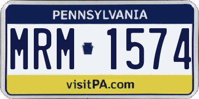 PA license plate MRM1574