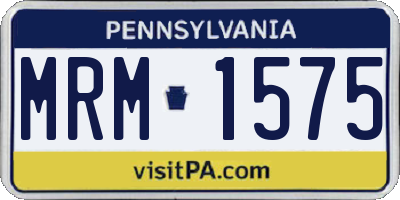 PA license plate MRM1575