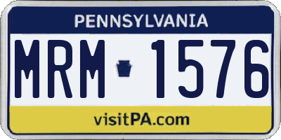 PA license plate MRM1576