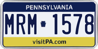 PA license plate MRM1578