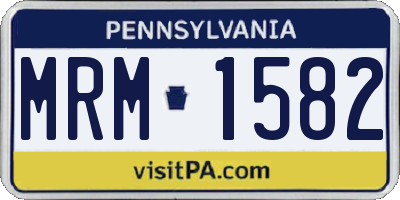 PA license plate MRM1582