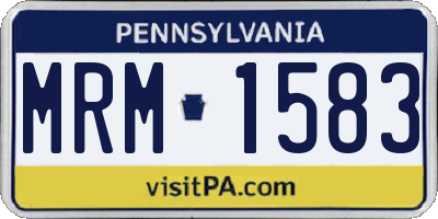 PA license plate MRM1583