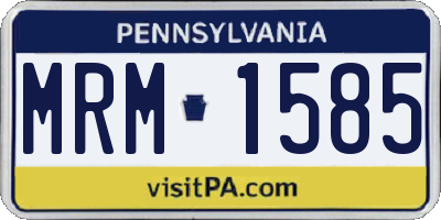 PA license plate MRM1585