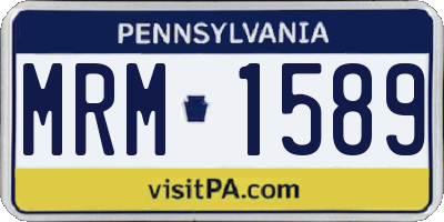 PA license plate MRM1589