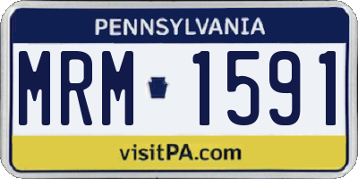 PA license plate MRM1591