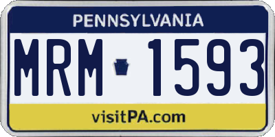PA license plate MRM1593