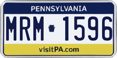 PA license plate MRM1596