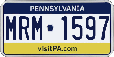 PA license plate MRM1597