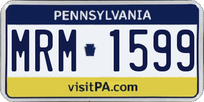 PA license plate MRM1599